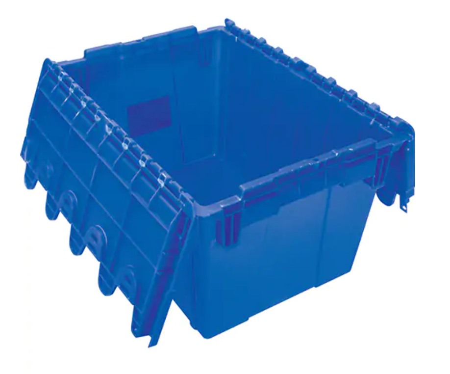 Contenant de distribution en plastique avec dessus basculant, 21,65" x 15,5" x 12,5"