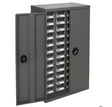 Casiers pour pièces KPC-400 en acier galvanisé gris, 48 tiroirs robustes avec portes verrouillables et séparateurs inclus.