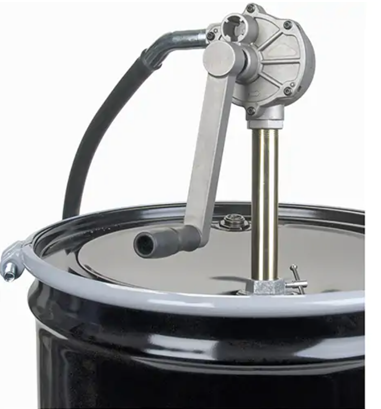 Rotary Drum Pumps, Aluminum, For 15-55 gal. capacity, 6-3/4 oz per revolution 