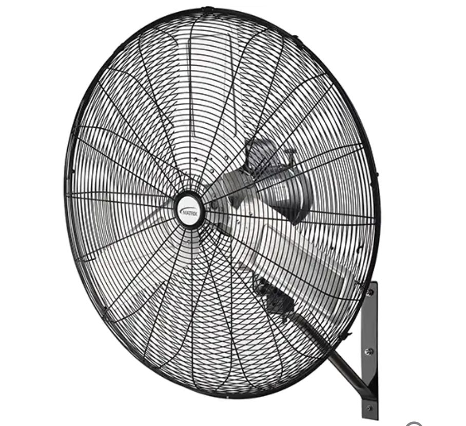 Oscillating wall fan, Industrial, 2 speeds