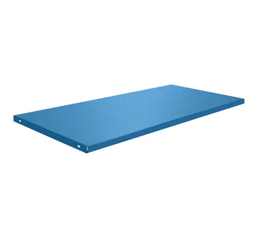 Workbench with Cabinet - Shelves, 58 3/4" x 300 lb Capacity, Steel, Blue 