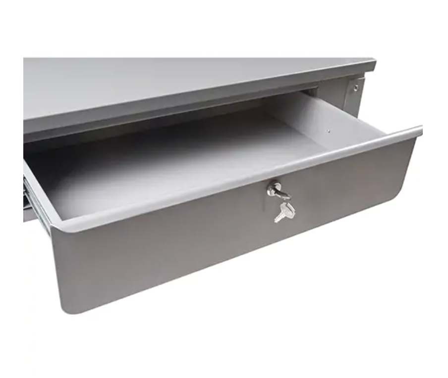 Wall-mounted workshop desk, 34-1/2" W x 28" D x 31" H, Gray 