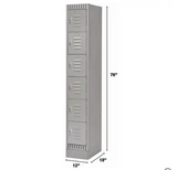 Casiers, (MRAV1) niveaux, Acier, Gris, Démonté avec six compartiments, structure en acier gris et portes à panneaux doubles.