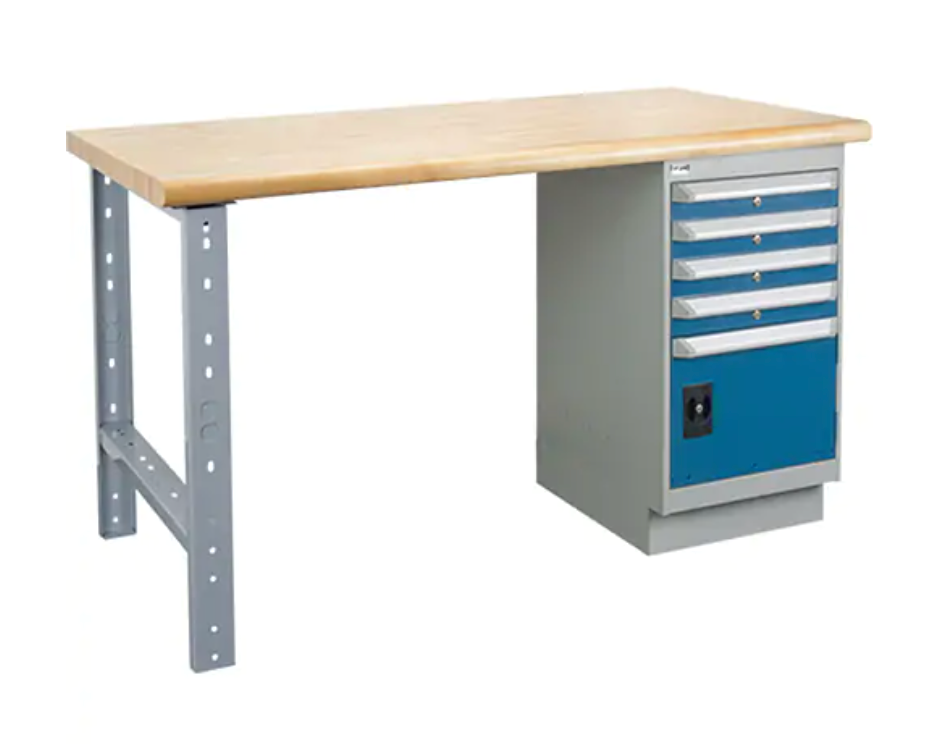 Établi, Porte a/combinaison de tiroirs, Cap 2500 lb, 60" la x 36" p, 34" h
