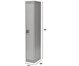 Lockers, Block of 2, 24" x 18" x 72", Steel, Gray, Disassembled