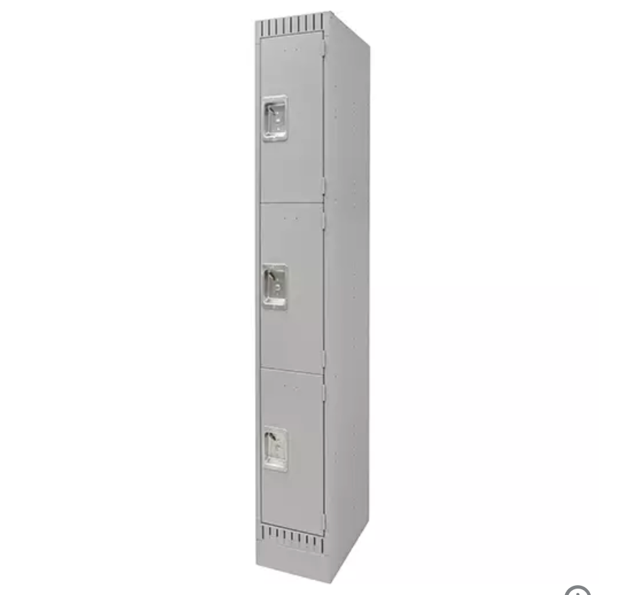 Lockers, 3 levels, Steel, Grey, Disassembled