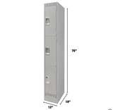 Lockers, 3 levels, Steel, Grey, Disassembled