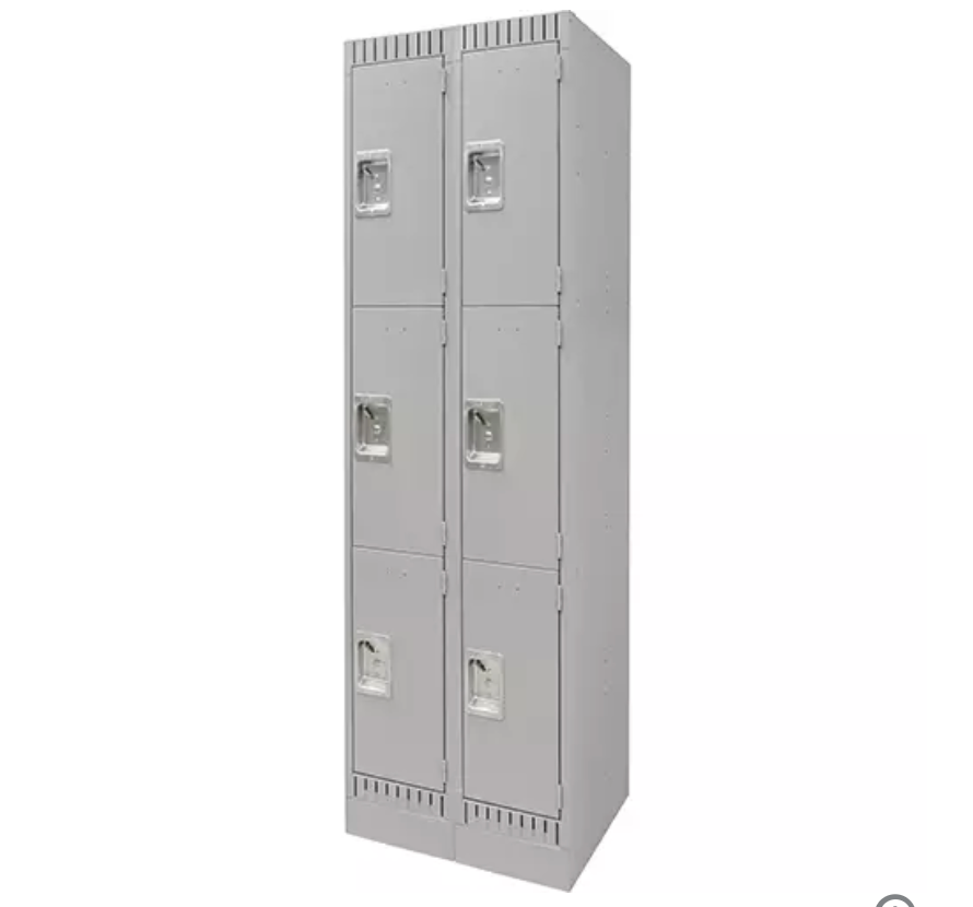 Lockers, 3 levels, Steel, Grey, Disassembled