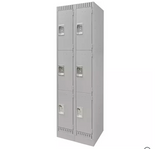 Lockers, 3 levels, Steel, Grey, Disassembled