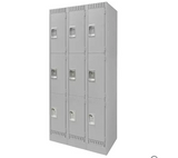 Lockers, 3 levels, Steel, Grey, Disassembled
