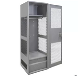 Casier pour équipement avec porte, acier gris 24" x 24" x 72" avec rangement sécurisé ventilé et porte verrouillable.