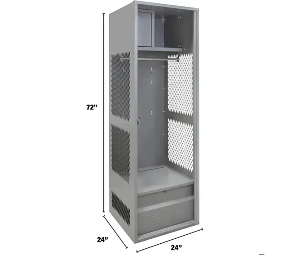 Casier pour équipement, Acier, 24" la x 18" p x 72" h, Gris (Copie)