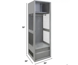 Casier pour équipement, Acier, 24" la x 18" p x 72" h, Gris (Copie)