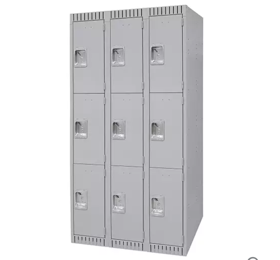 Lockers, 3 levels, Steel, Grey, Disassembled