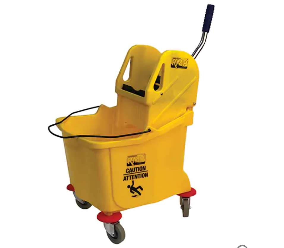 Mop Bucket and Wringer, 9.5 US Gal. (38 Quarts), Yellow 