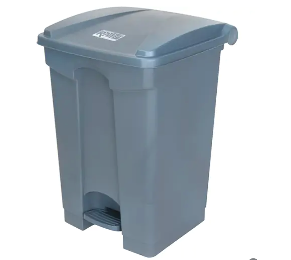 Poubelle à pédale, Plastique, Capacité 12 gal. US
