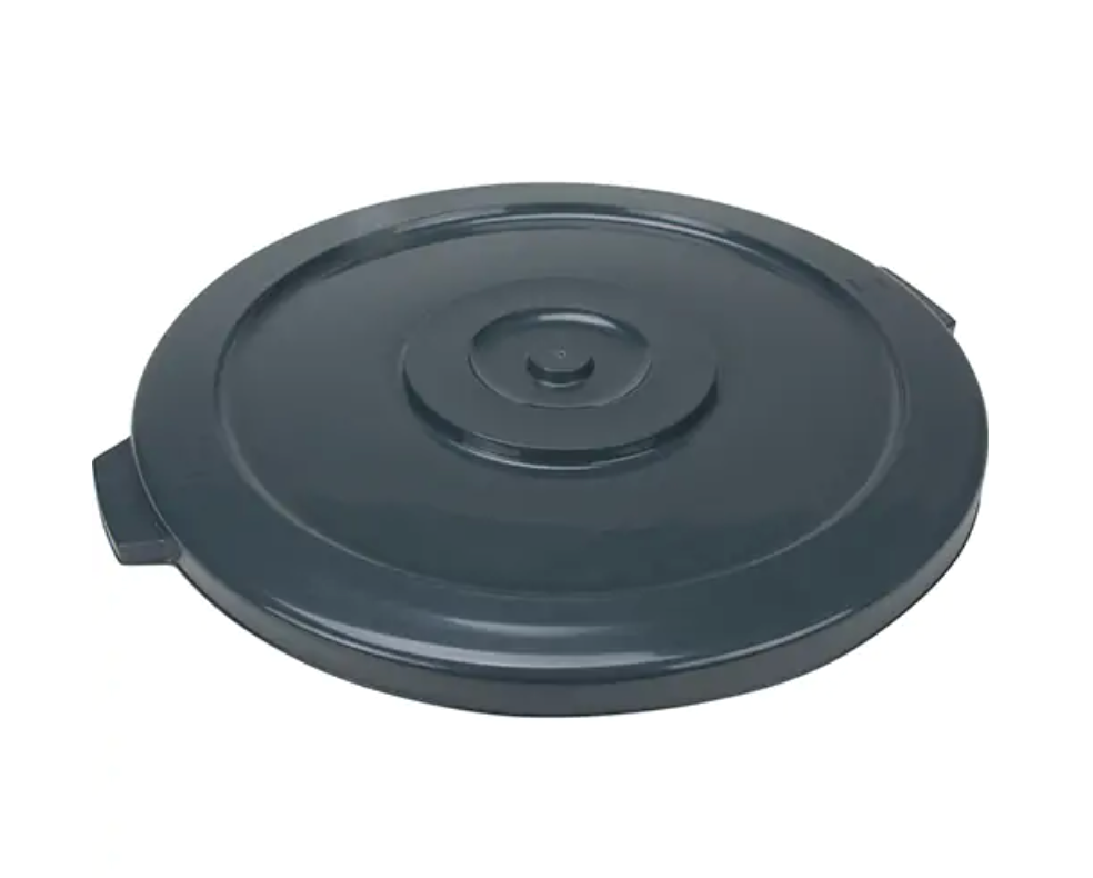Couvercle pour contenant à déchets, Couvercle plat, Plastique/Polyéthylène, Convient aux contenants 24" dia.