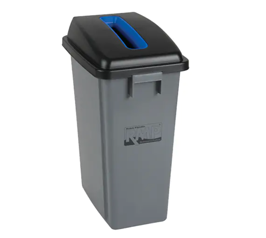 Bac à déchets et de recyclage avec couvercle de classification, Plastique, 16 gal. US