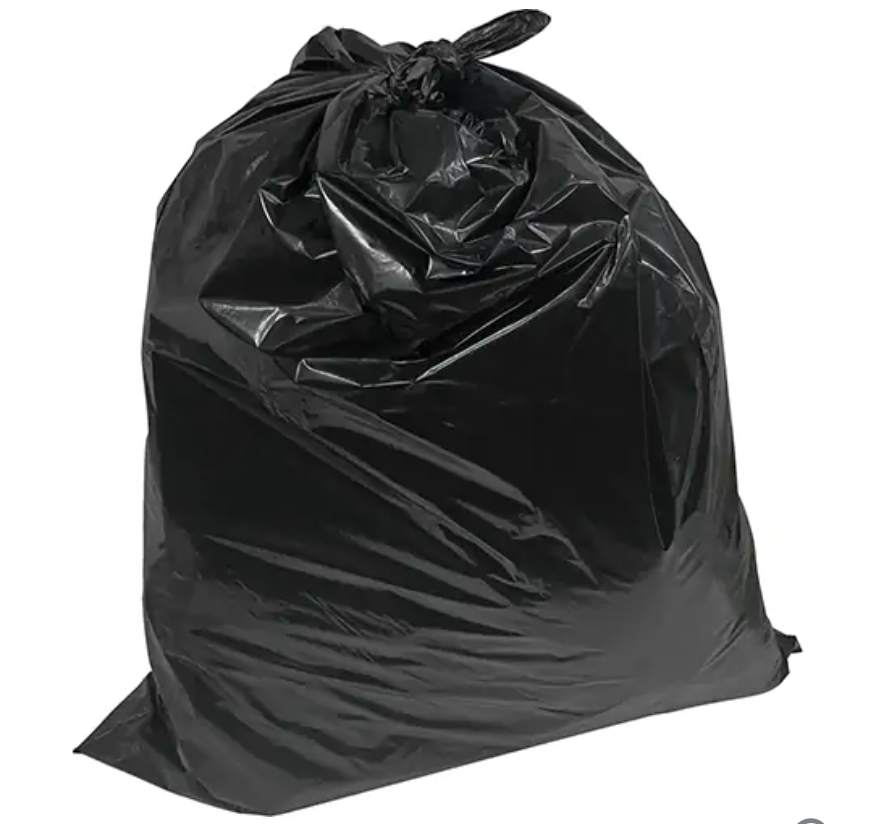 Sacs à déchets de calibre industriel, Utilitaire, 0,64 mils, Noir, Dessus ouvert (PAQUET DE 500)