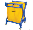 Chariot à linge, Plastique, 25-3/8" la x 25" p x 38-1/2" h avec sac nylon jaune et roulettes pivotantes.