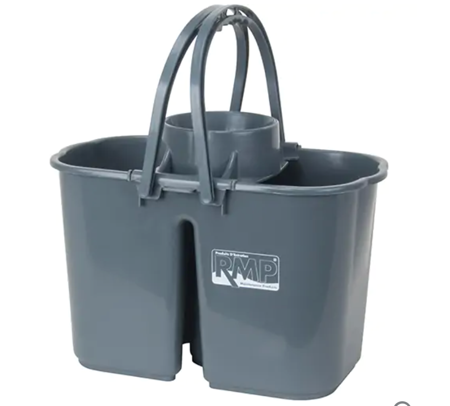 Mop and Bucket, Strainer, 3.75 US gal. (15 pints), Gray