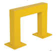 Barrières de sécurité, 4' la x 1,5' h, Jaune, protecteur en acier peint pour sécurité d'entrepôt.