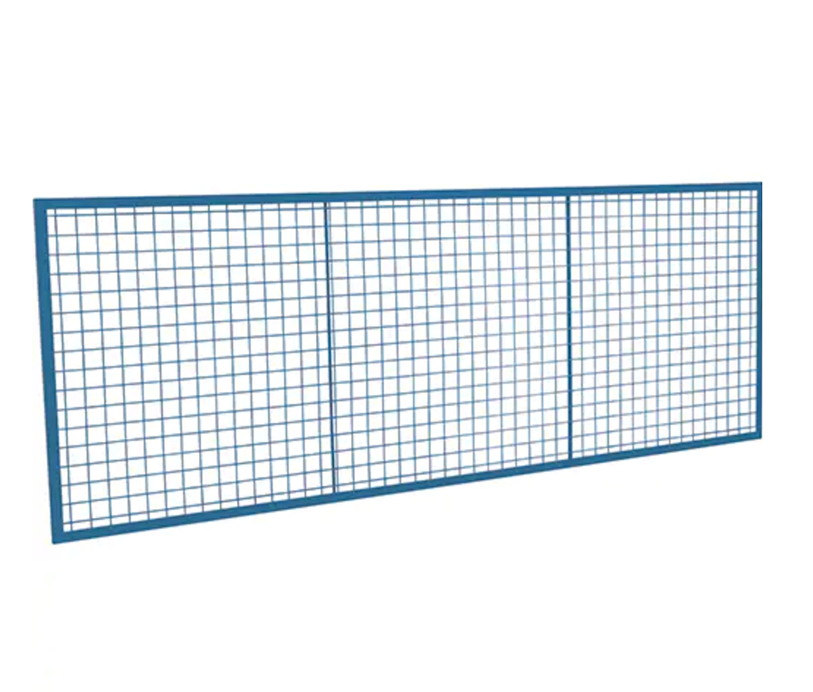 Composantes pour partitions & cloisons grillagées - Panneaux, 3' h x 8' la en acier bleu avec treillis métallique soudé 2x2 pouces.
