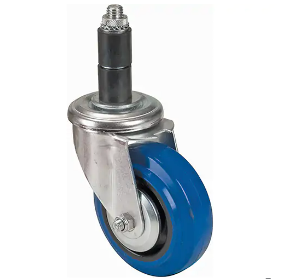 Rubber Stem Caster, Swivel, 4" (101.6 mm) Diameter 