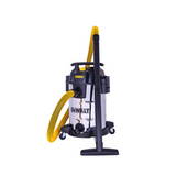 Aspirateur eau et poussière DeWalt avec tuyau jaune et tube d'aspiration
