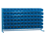 Louvered Shelving with Bins, 72 Bins, 72" W x 15" D x 40" H 