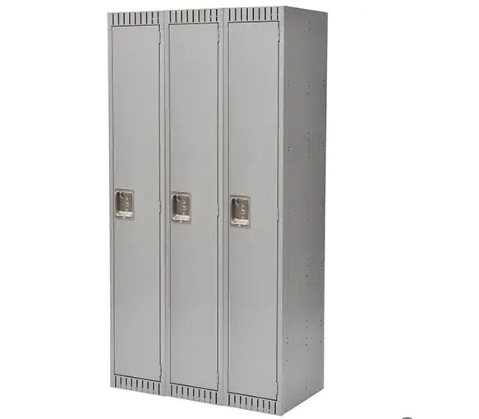 Lockers, Block of 2, 24" x 18" x 72", Steel, Gray, Disassembled
