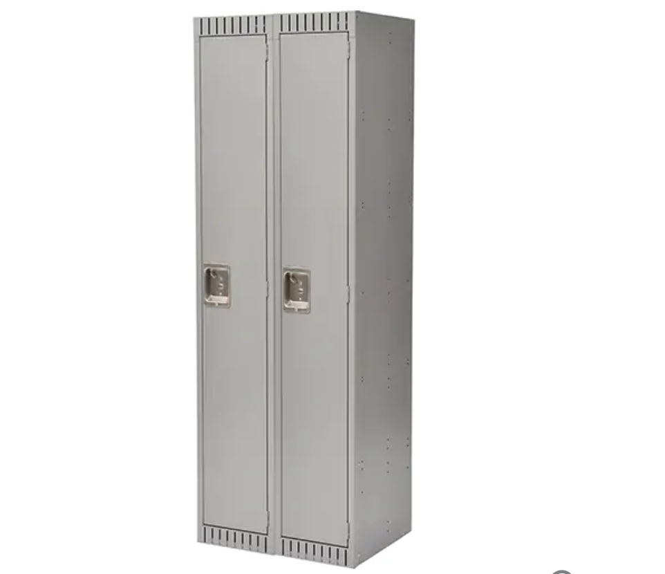 Lockers, Block of 2, 24" x 18" x 72", Steel, Gray, Disassembled