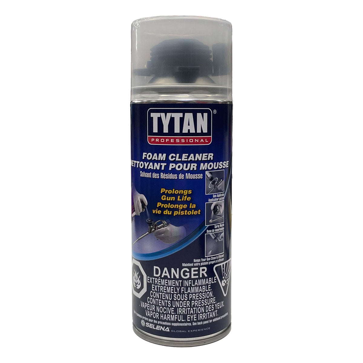Aérosol nettoyant pour mousse polyuréthane Tytan Professional, bombe à étiquette bleu marine