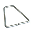 Étrier simple en fil métallique galvanisé, de forme triangulaire arrondie, conçu pour s’insérer dans une plaque d’ancrage ajustable en maçonnerie.
