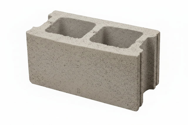 Bloc de béton gris standard à deux alvéoles