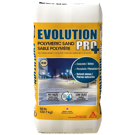 Sac de sable polymère beige Sika Evolution Pro+ de 22,7 kg pour joints de pavés