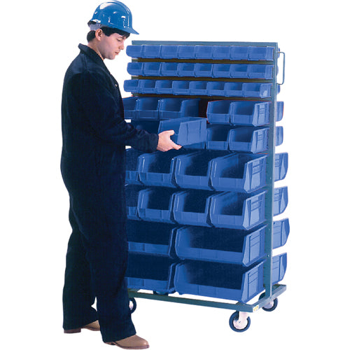 Support mobile deux côtés pour bacs, À deux côtés, 96 bacs, 36" la x 24" p x 63" h - CB089