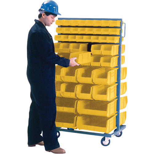 Support mobile deux côtés pour bacs, À deux côtés, 96 bacs, 36" la x 24" p x 63" h - CB091