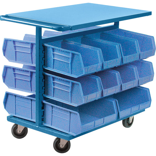 Chariot à bacs avec bacs, À deux côtés, 20 bacs, 24" la x 38-1/2" p x 36-1/2" h - CB366