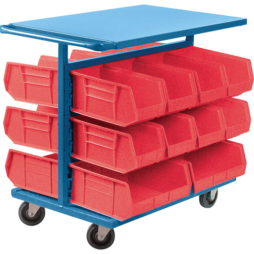 Chariot à bacs avec bacs, À deux côtés, 20 bacs, 24" la x 38-1/2" p x 36-1/2" h - CB367