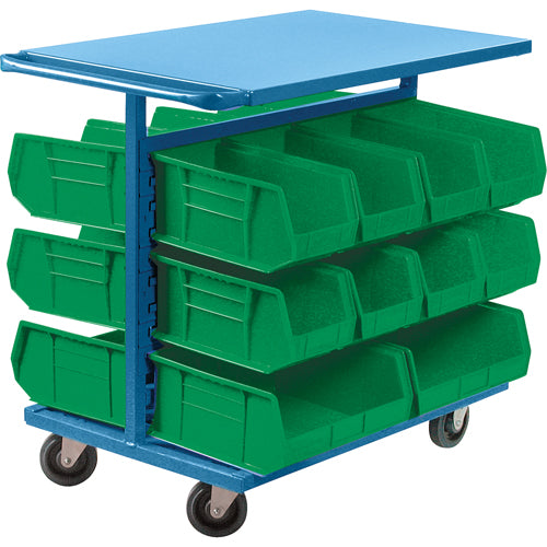 Chariot à bacs avec bacs, À deux côtés, 20 bacs, 24" la x 38-1/2" p x 36-1/2" h - CB689