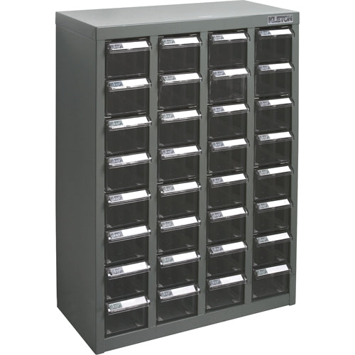 Casiers pour pièces KPC-500, Acier galvanisé, 32 tiroirs, 18-1/10" x 8-7/10" x 25-3/5", Gris - CC453
