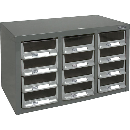 Casiers pour pièces KPC-100 , Acier galvanisé, 12 tiroirs, 23" x 11-2/5" x 13-4/5", Gris - CF283