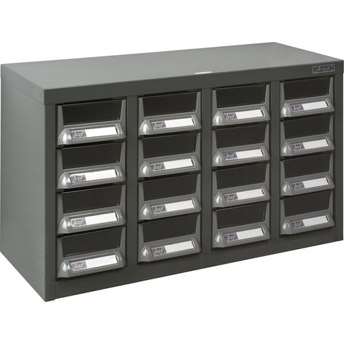 Casiers pour pièces KPC-400, Acier galvanisé, 16 tiroirs, 23-1/10" x 8-7/10" x 13-4/5", Gris - CF298