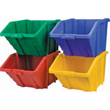 Bac géant en plastique, 15-1/2" la x 13" H x 25" p, Bleu, Capacité 200 lb - CF328