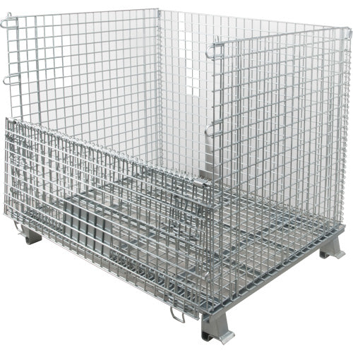 Conteneur repliable en métal grillagé, 40" la x 48" p x 42" h, Capacité de 4000 lb - CG021