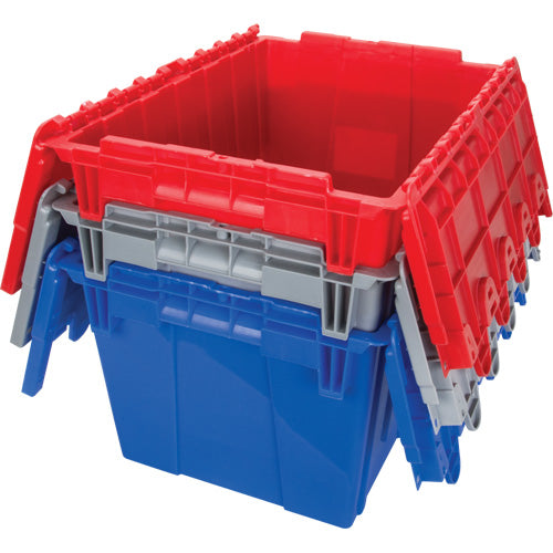 Contenant de distribution en plastique avec dessus basculant, 21,65" x 15,5" x 12,5", Rouge - CG126