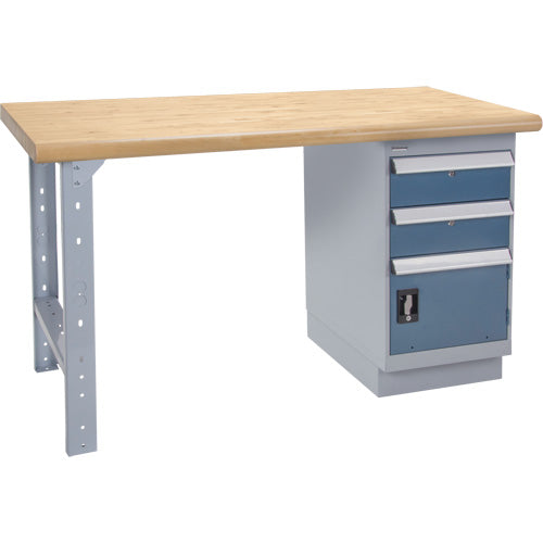 Établi robuste, Porte a/combinaison de tiroirs, Cap 1500 lb, 60" la x 30" p, 34" h - FM964