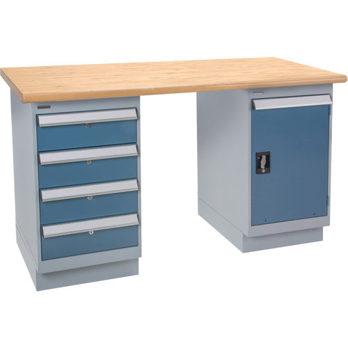 Établi robuste, Porte & tiroirs, Cap 1500 lb, 60" la x 30" p, 34" h - FM979