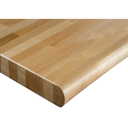 Dessus d'établi en bois dur stratifié avec bordure arrondie et épaisseur 1-3/4"